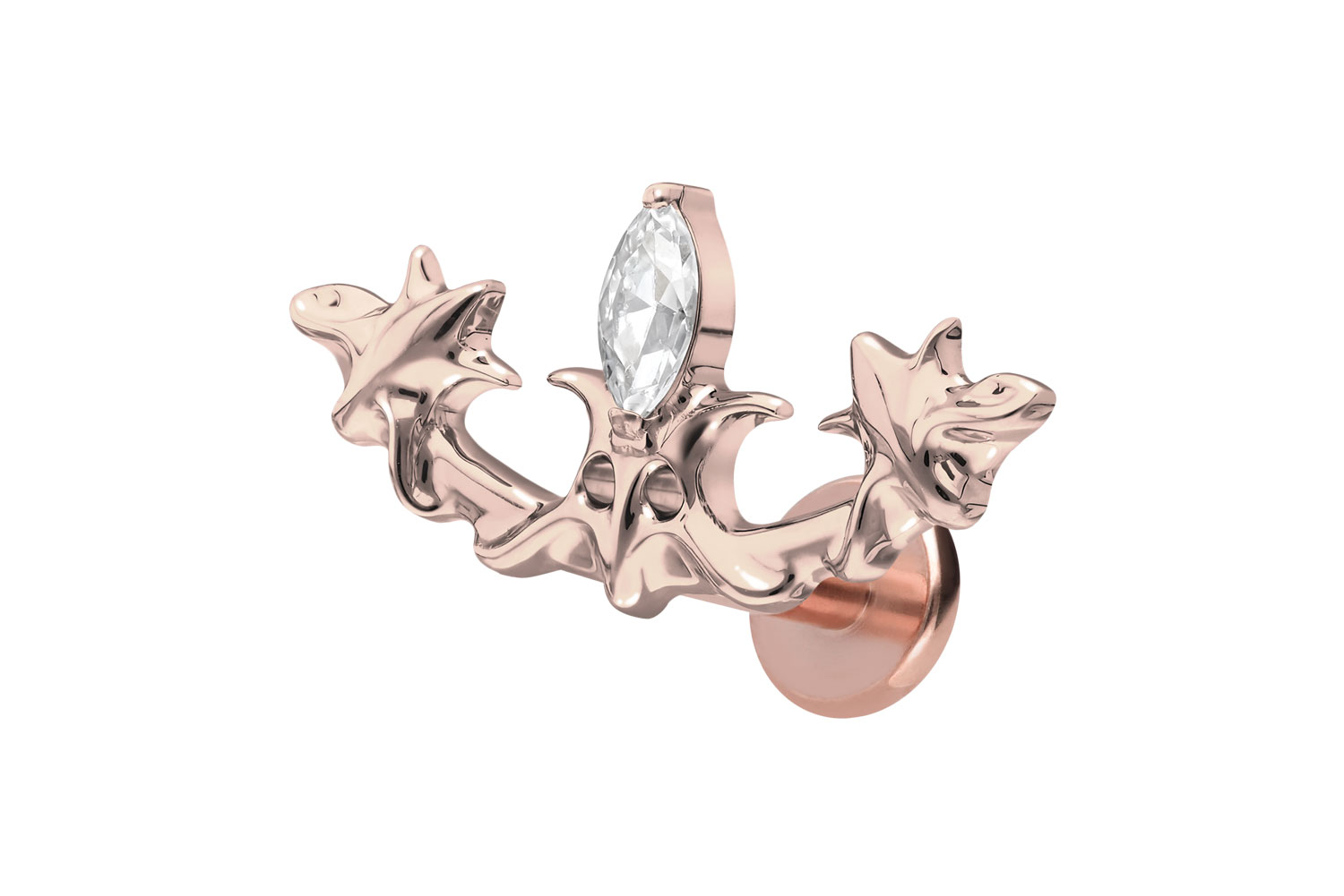 Titan Labret Piercing mit Innengewinde GOTISCHES DESIGN